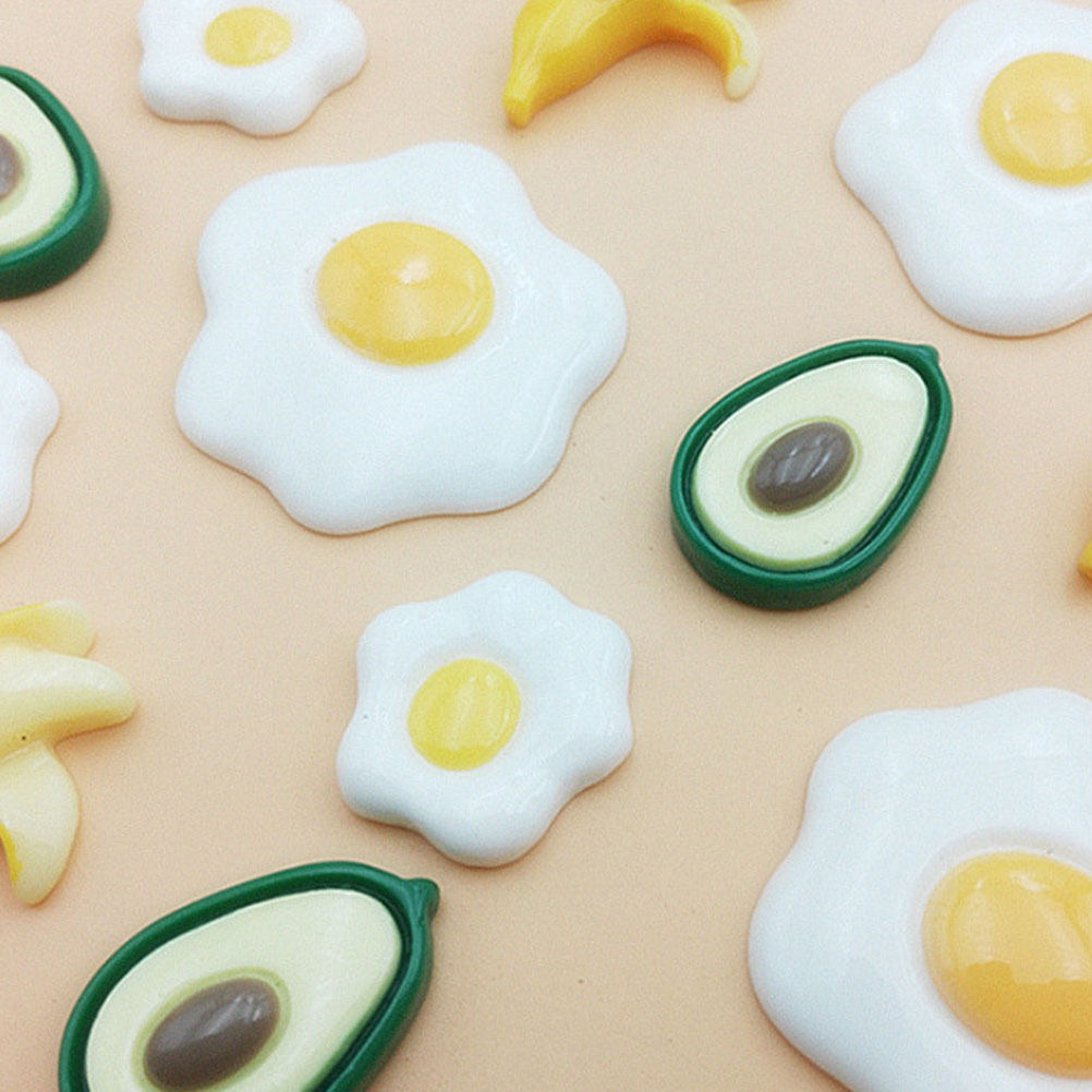 Resin Craft Material - 20 pièces d'œufs pochés simulés en
