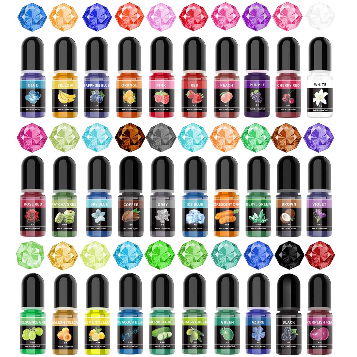 Epoxy Uv Resin Kit - 5 ml/bouteille résine époxy Pigment liquide